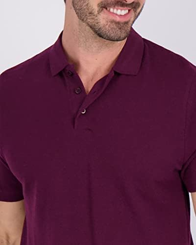 3 מארז: חולצת פולו שרוול קצר פיקה כותנה לגברים-פולו ביצועים לנשימה רגיל וגדול-גבוה