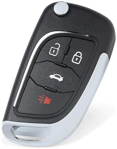 Keyecu שונה 4 כפתור כפתור הפוך מארז מעטפת מפתח מרחוק עבור Chevy Camaro Cruze Equinox Malibu, רק מעטפת מפתח