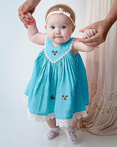 תינוקת בעבודת יד אורגני קורדרוי כותנה שמלת פוטושוט תינוקת - 0-9 חודשים