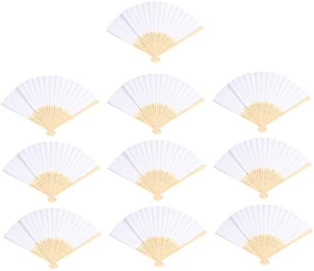 צעצועים 10 יחידים 7 מאוורר לבן אביזרים יפניים מאווררי נייר מאוורר כף יד אביזרים לבנים כף יד