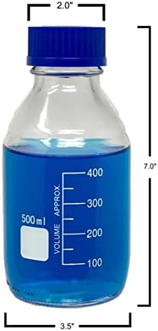 קרטר מדעי 10000 מ ל זכוכית עגול מדיה אחסון בקבוקים עם ג ' ל 45 בורג כובע, 3.3 בורוסיליקט,