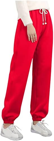 מכנסי טרנינג מרופדים על FQZWONG מכנסי טרנינג מרופדים נשים חורמות חורפיות המותניים המותניים המותניים מכנסיים