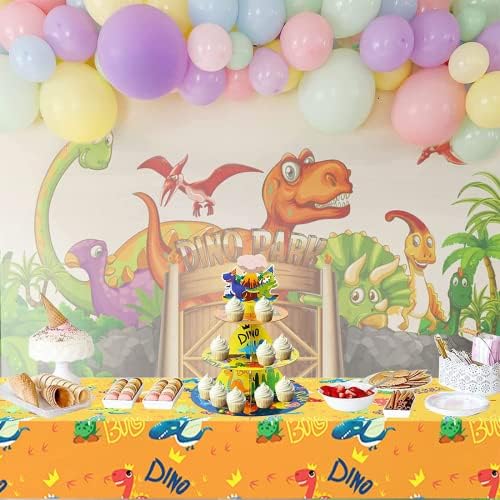 עמדת קאפקייקס דינוזאור צבעי מים - קישוטי מסיבת יום הולדת לדינוזאור לילדים בנים 3 קרטון קרטון קרטון עגול עגול הגשה
