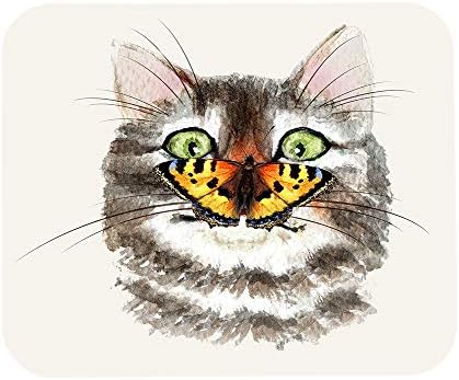 Ekobla Mousepad חמוד חתול חמוד כרית עכבר פרפר על האף ציור צבעי מים מצחיק חיה מגניבה עיצוב מגניב