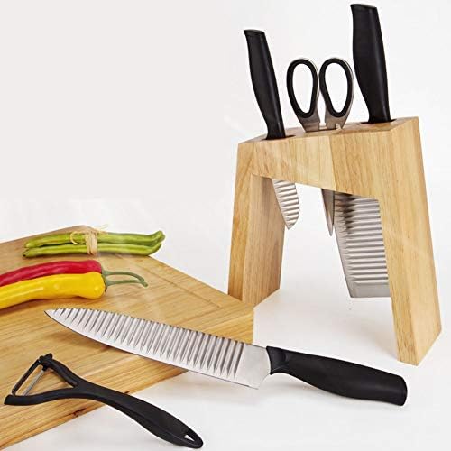 גואנגמינג-בלוק סכין אוניברסלי בלוק אחסון סכינים מעץ, מחזיק סכין בלוק השיש, מארגן ואחסון סכין מטבח, עיצוב אלגנטי,