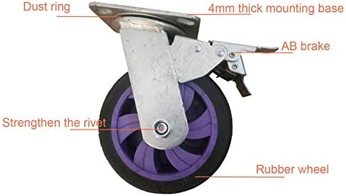 גלגלי גלגלים מסתובבים של YJJT, גלגלי ריהוט, גלגלים תעשייתיים כבדים, עם מיסב בלם וכדור, סיבוב גמיש ושקט,