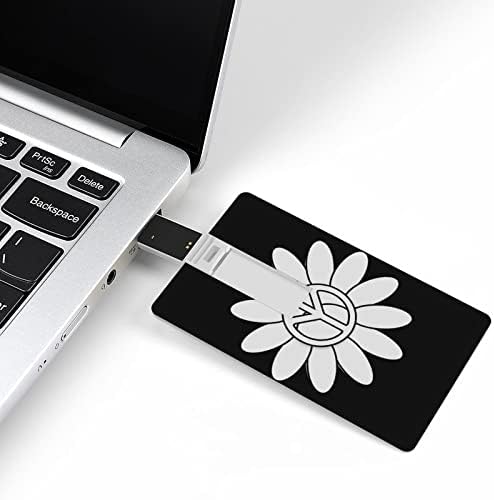 פרח שטוף שמש כרטיס סימן שלום USB 2.0 כונן הבזק 32 גרם/64 גרם דפוס מודפס מצחיק