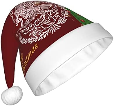 מקסיקו נשר דגל מצחיק מבוגרים קטיפה סנטה כובע חג המולד כובע לנשים & מגבר; גברים חג המולד חג כובע