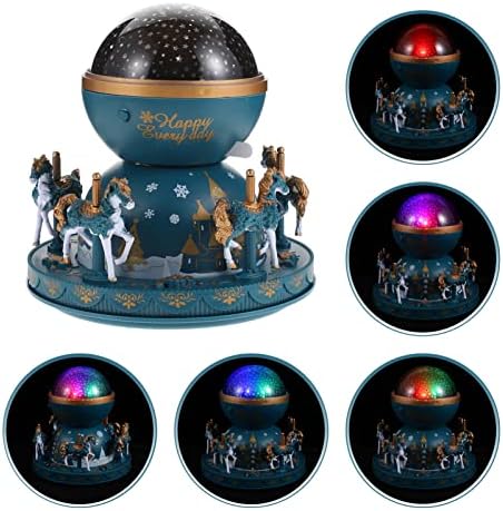 LED צעצועי הדליק קופסת מוסיקה: קופסת מוסיקה של קרוסלה בהחלפת קרוסלה זוהר קופסת סוס סיבוב קופסה ולנטיין יום הולדת