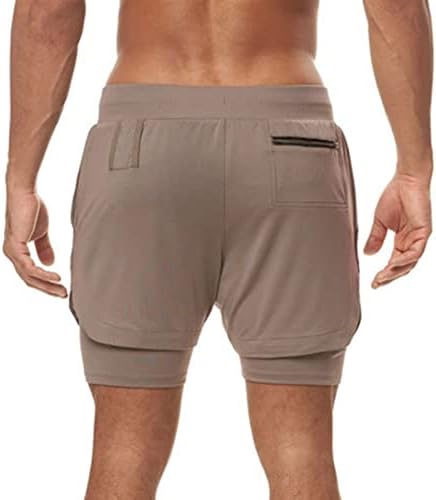 2 מכנסיים קצרים של גברים עם ריצה עם אימון אתלטי אניה קצרים עם כיסי טלפון מהיר מהיר מכנסי ספורט