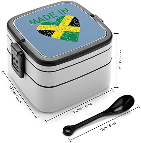 תוצרת קופסת ארוחת הצהריים של ג'מייקה ניידת שכבה כפולה קופסת בנטו בנטו קיבולת גדולה מיכל אוכל מיכל