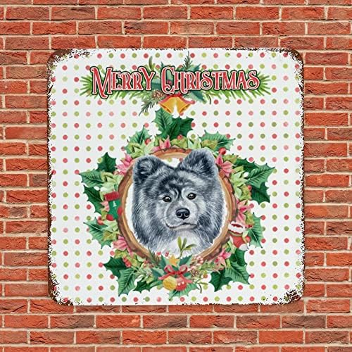 שלט מתכת וינטג 'חג המולד דבקון זר כלב פוסטר מתכת לחג המולד רטרו קיר רטרו חדר שלט לוחית לחצר האחורית של פטיו קיר