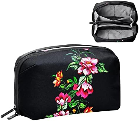 תיק קוסמטי לנשים חמוד אופנה ארנק איפור תיק מרווח נסיעות מוצרי טואלטיקה פאוץ בנות מתנות טרופי שחור
