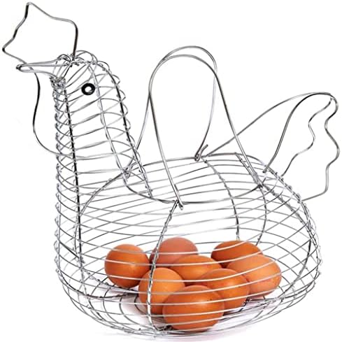 ביצת סל מחזיק עוף בצורת חוט פירות מתכת שולחן חטיפים ארגונית מטבח גאדג ' ט כסף