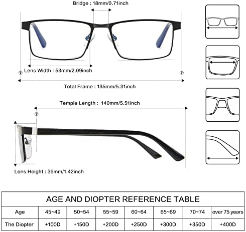 LKEYE משקפי קריאה דו -פוקליים גברים קוראים מחשב אור כחול נקה מעצבת מתכת מסגרת מתכת אופנה קפיצי