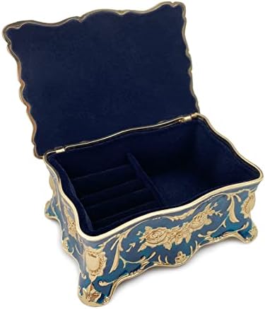 Ygfrsto רטרו קופסת תכשיטים דקורטיבית מארגן תכשיטים קופסא נייד לנשים בנות ילדים ילדים קטנים מארגן אחסון תכשיטים