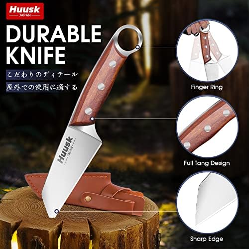 הוסק סרבי שף סכין עם מלא טאנג ידית צרור עם נייד סכיני מטבח מנגל דיג ומחנאות