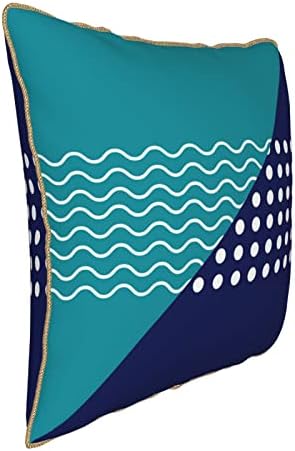 חבילת Myshe של 2 קטיפה ייחודית חיל הים הכחול הכחול הגרפי המופשט המופשט דקורטיבי מרובע מכונית