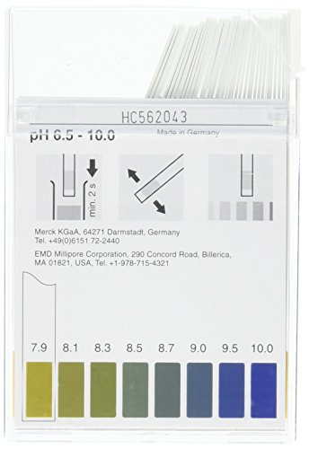 EMD Millipore McOlorphast 1.09543.0001 רצועת PH-INDICATOR ללא דימום, 6.5-10.0 טווח pH, תיבת פלסטיק
