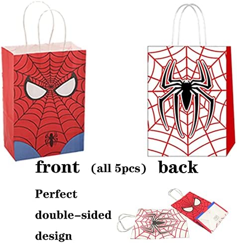 15 יח 'תיק מתנה למסיבת Spider-Man, תיק סוכריות מתנה לגיבור סופר לילדים, עכביש גיבור עכביש נושא מסיבת