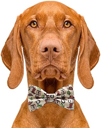 קשרי חמוד כלבים עניבת פרפר קאנטרי מערבית - 2 x 4 פרמיום איכות קשת קשת לכלבים - עניבת כלבים מפוארת