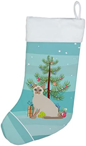 אוצרות קרוליין CK4805CS חתול טונקין גרב חג מולד שמח, אח תלייה גרביים עונת חג המולד עיצוב חג המולד קישוטים