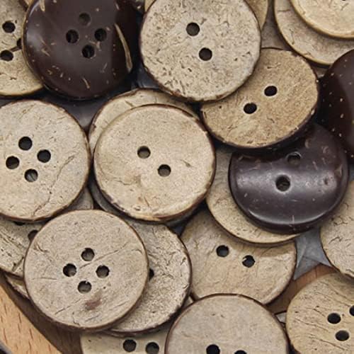 כפתורי תפירה לקוקוס מעץ טבעי לקישוטים לבגדים אביזרים מעץ מעץ מלאכה