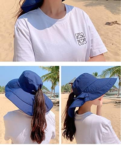 כובע השמש של נשים הגנה מפני השמש רחב שוליים שוליים כובע דייג מתקפל הגנה