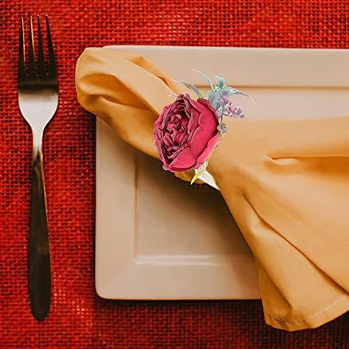 עיצוב חתונה של קאבילוק עיצוב שולחן חתונה 4 יחידות טבעות מפיות ורדות מחזיק מפיות רומנטי תפאורה אבזמי מפיות