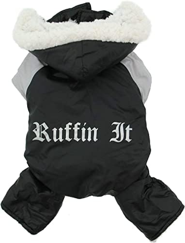מעיל כלבים - Ruffin 'It Snowsiz - שחור ואפור - גדול
