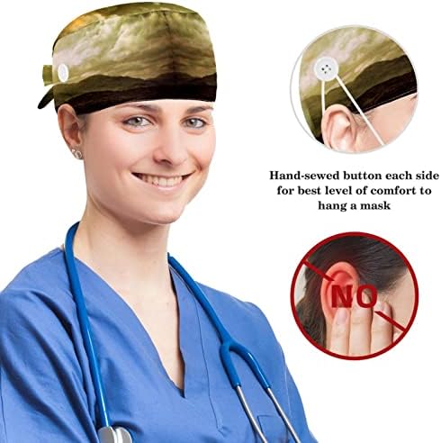 כובעים רפואיים מתכווננים כובע עבודה עם כפתורים וחיה פנדה מפוארת לשיער קשת
