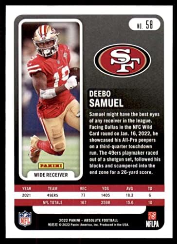 2022 Panini Absolute 58 Deebo Samuel NM-MT San Francisco 49ers כרטיס מסחר בכדורגל NFL