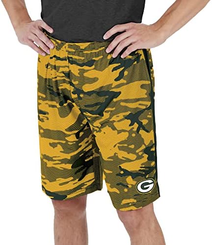 מכנסיים קצרים קלים של זובז NFL עם קווי CAMO ולוגו צוות
