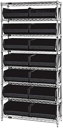 מערכות אחסון קוונטיות 8-250 מערכת מדפי תיל שלמה בת 8 קומות עם 14 קוס 250 פחי הופר פתוחים ענקיים אדומים, גימור