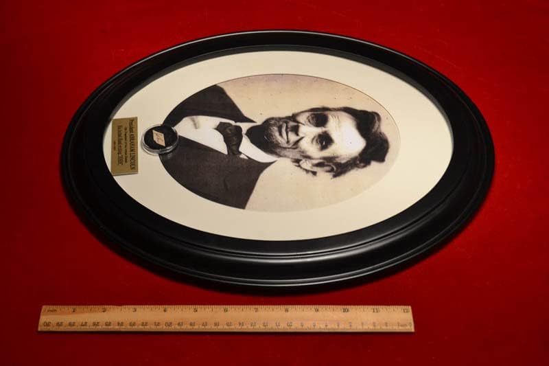 אברהם לינקולן, הנשיא ה-16, חתום בידו, חתימה ג 'ון, מסגרת, קו-איי-איי-איי - סי, חותמת 22 קראט