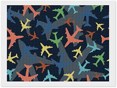 מטוסים צבעוניים ערכות צביעת יהלומים 5D DIY DIY מקדחה מלאה ריינסטון אמנויות עיצוב קיר למבוגרים 12 X16