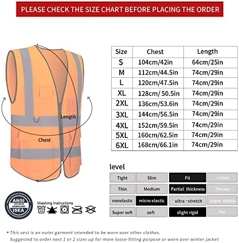 אפוד בטיחות עם רוכסן כיסים לנשים גברים נראות גבוהה עבודות בנייה רפלקטיביות אפוד עונה על תקני ANSI/ISEA