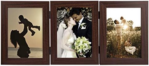 אמנות גולדן סטייט, 5x7 שלוש מסגרת תמונה מסגרת צילום צירים עם 3 פתחים, קולאז 'תמונות משפחתיות של