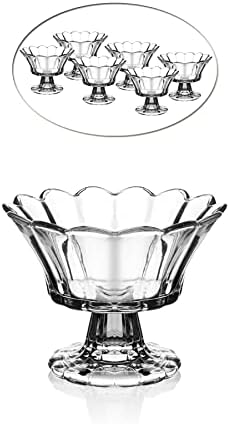 קריסטל זכוכית רגל לוקומלוק קונדיטוריה 6, 6 מספר שלו חתיכות, קונדיטוריה ריהוט כלי שולחן בית מטבח