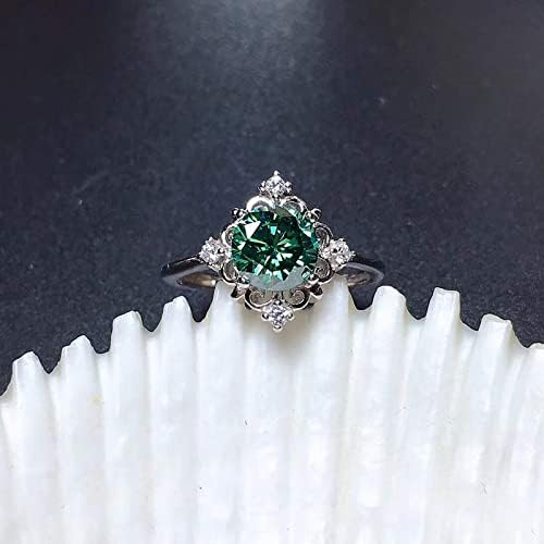 2023 ירוק זירקוניה טבעת פשוט נשים של יהלומי חתונה הצעת טבעת חלול החוצה עיצוב טבעת