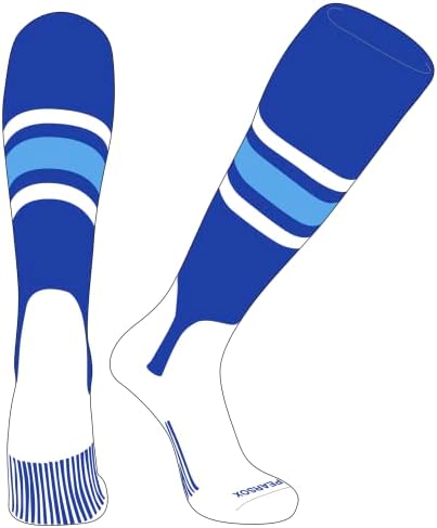 אגס SOX OTC בייסבול סופטבול גרביים גרביים מלכותיות, לבן, כחול שמיים