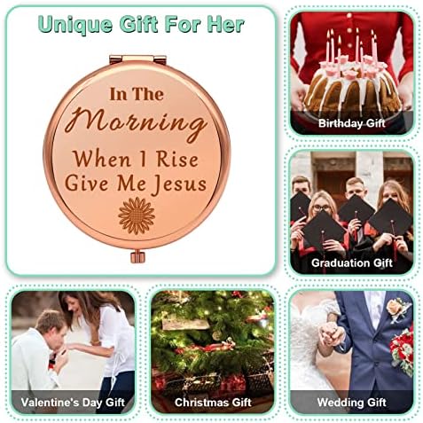 הנוצרי מתנות התנך פסוק מתנות דתי מתנות לנשים ילדה קומפקטי איפור מראה לילדה בת הסנדקית טבילת מתנה