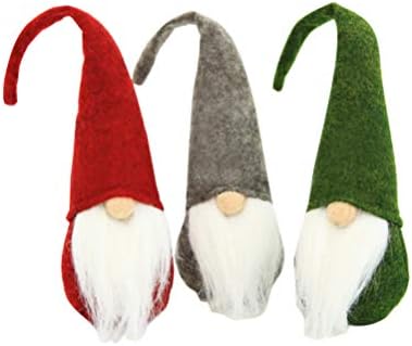 צעצועים 3 יחידים שוודים שוודים תפאורה קטיפה, צעצוע קטיפה של צ'ירסטמות, שדון חג המולד גנום סנטה עץ טופר קישוטי