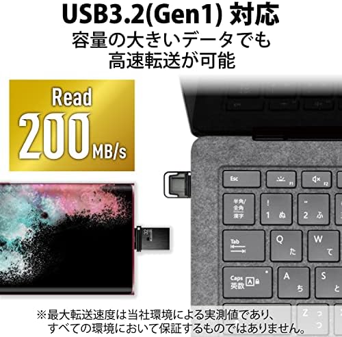 Elecom MF-Cau32032GBK זיכרון USB, 32 ג'יגה-בייט, USB 3.2, כובע סוג C, שחור