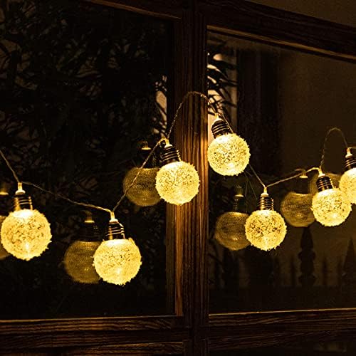 MTSCE LED אורות עץ חג המולד סוללה מופעלת, נורה גדולה 5.9ft 10 LED שלג אורות חג מולד לבנים אורות כדורי