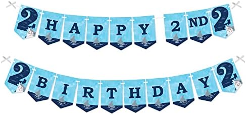 נקודה גדולה של אושר אזור כריש יום הולדת שני - כריש לסתות מפלגת יום הולדת שנייה באנר בונטינג -