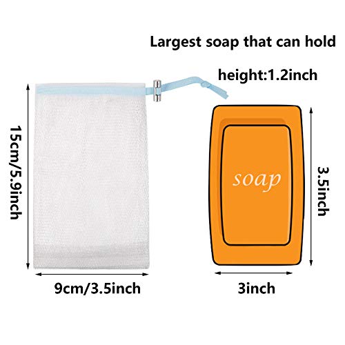 שקית סבון קובאהום 6 חבילה 6 x 3.5 אינץ 'מקצף רשת שקיות שק שק שק שוויון סבון שקיות רשת עם משיכה לאמבטיה ומקלחת