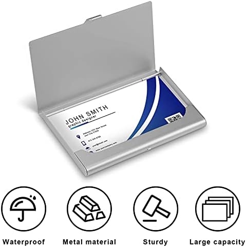 גומי ברווז על כחול עסקים כרטיס בעל כרטיס ארנק מתכת כרטיס מקרה עבור נשים גברים 3.7 * 2.2 סנטימטרים