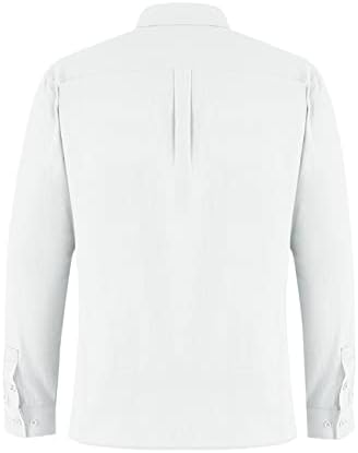 חולצות פשתן כותנה של פומיקין לגברים כפתור חוף שרוול ארוך כפתור כלפי מטה קפלים קפלים חולצות גוויאברה