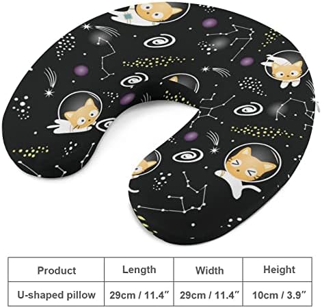 Kawaii חתול חמוד אסטרונאוט בנסיעות בחלל כרית צוואר כרית רכה בצורת U